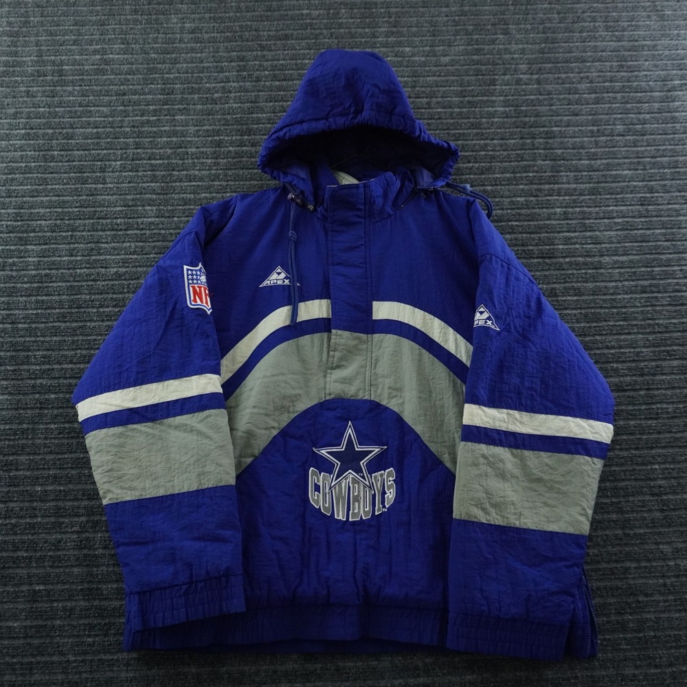 Apex One Dallas Cowboys Puffer Jacket Mens Large Blue Vintage 90s NFL Pro Line